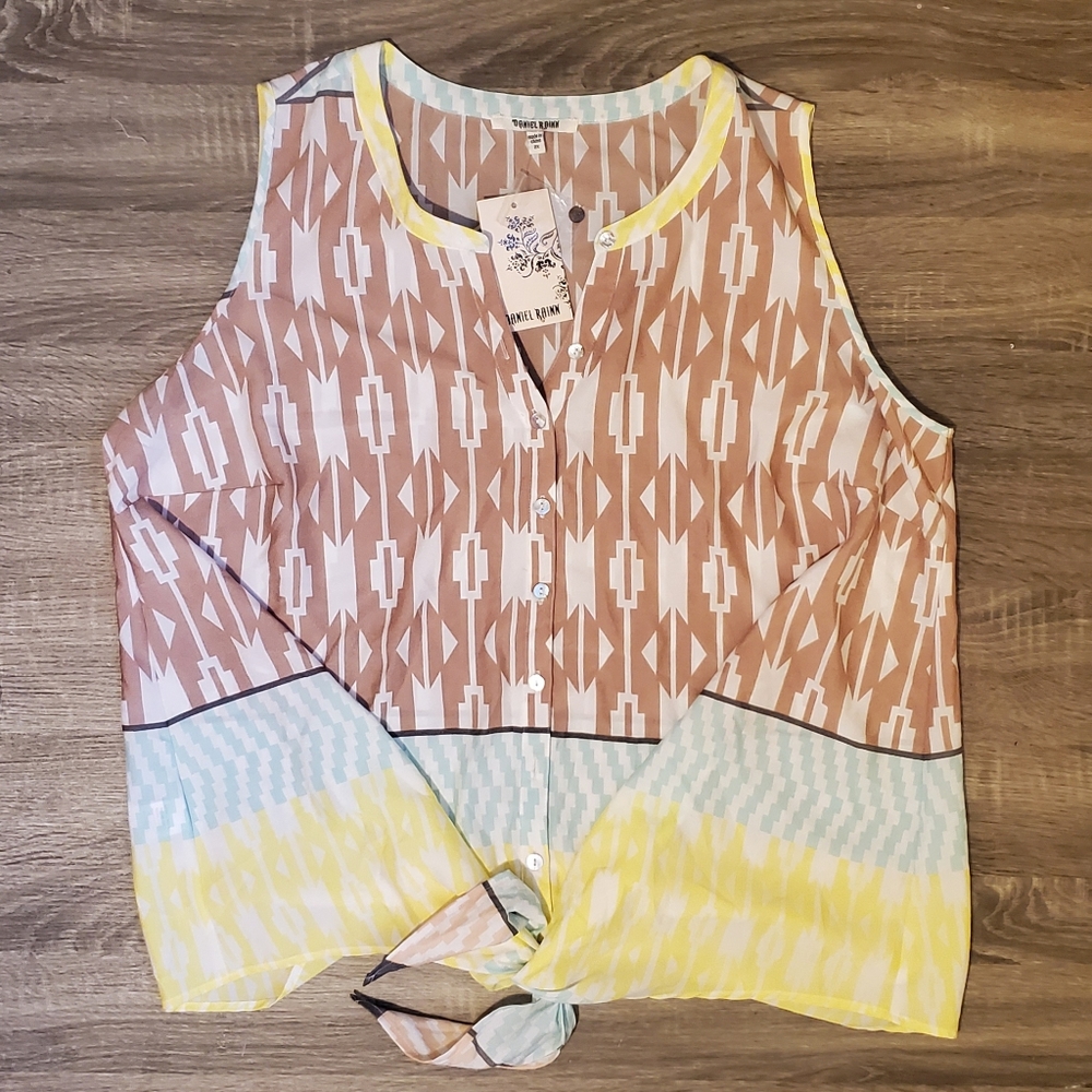 Tie Front Button Down Tank